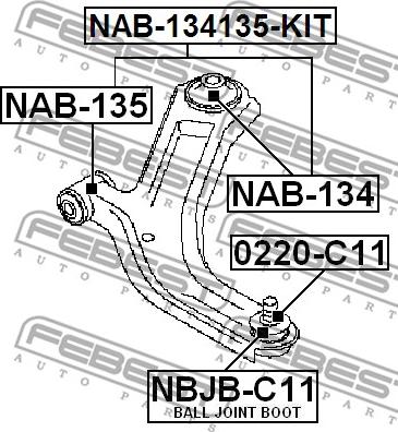 Febest NAB-135 - Suspension, bras de liaison parts5.com