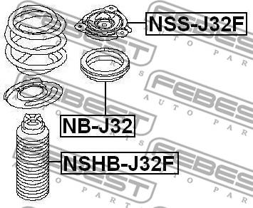 Febest NB-J32 - Silindir yatağı, süspansiyon ünitesi destek yatağı parts5.com