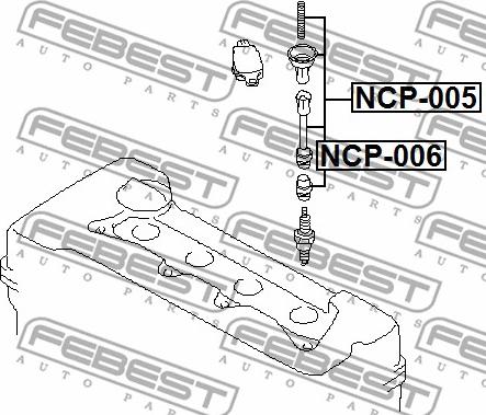 Febest NCP-006 - Manson cauciuc,bobina parts5.com