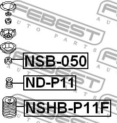 Febest NSB-050 - Spacer Bush, shock absorber parts5.com