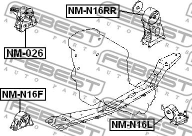 Febest NM-026 - Holder, engine mounting parts5.com