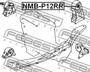 Febest NMB-P12RR - Holder, engine mounting parts5.com