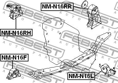 Febest NM-N16RR - Holder, engine mounting parts5.com