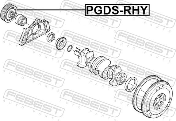 Febest PGDS-RHV - Fulie curea, arbore cotit parts5.com