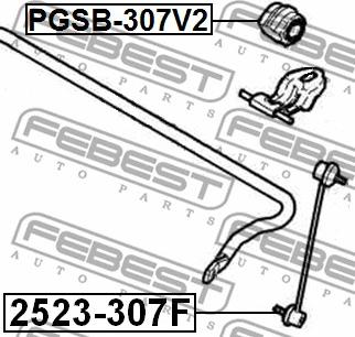 Febest PGSB-307FV2 - Lożiskové puzdro stabilizátora parts5.com