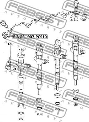 Febest RINGFL-007-PCS10 - Tesnilni obroc, ventil za vbrizgavanje parts5.com