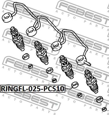 Febest RINGFL-025-PCS10 - Уплътнителен пръстен, впръсквателен клапан parts5.com