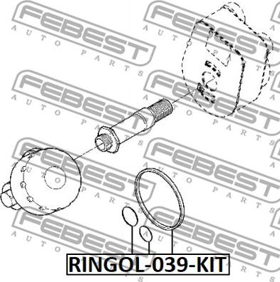 Febest RINGOL-039-KIT - Junta, filtro de aceite parts5.com