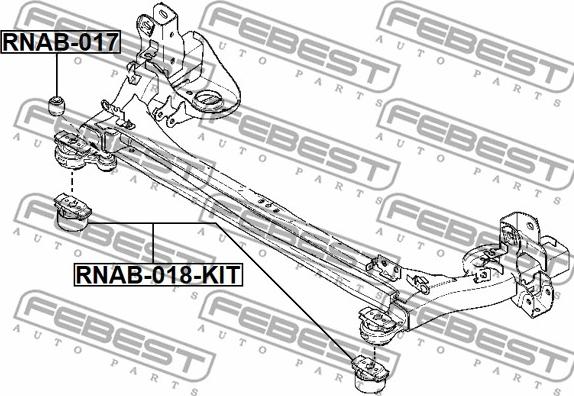 Febest RNAB-017 - Akselinripustus parts5.com