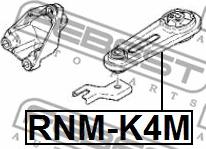 Febest RNM-K4M - Подушка, опора, подвеска двигателя parts5.com