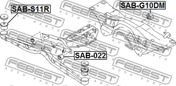 Febest SAB-G10DM - Mounting, differential parts5.com