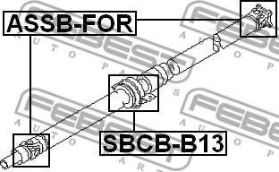 Febest SBCB-B13 - Csapágy, csuklós tengely parts5.com