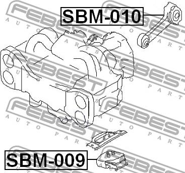 Febest SBM-009 - Zavěšení motoru parts5.com