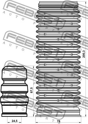 Febest SKSHB-OCTIIF-KIT - Juego de guardapolvos, amortiguador parts5.com