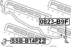 Febest SSB-B14F22 - Лагерна втулка, стабилизатор parts5.com