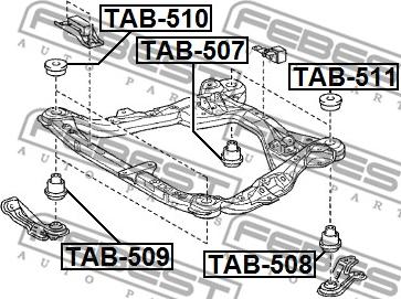 Febest TAB-510 - Apoyo, bastidor auxiliar / soporte de equipos parts5.com