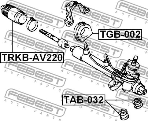 Febest TGB-002 - Suspensión, mecanismo de dirección parts5.com