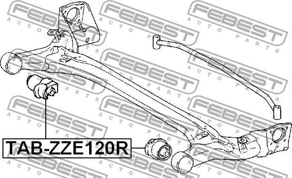 Febest TAB-ZZE120R - Suspensión, cuerpo del eje parts5.com