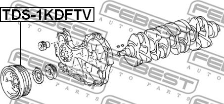 Febest TDS-1KDFTV - Τροχαλία ιμάντα, στροφαλοφόρος άξονας parts5.com