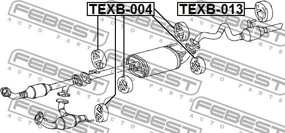 Febest TEXB-004 - Set montare, sistem de esapament parts5.com