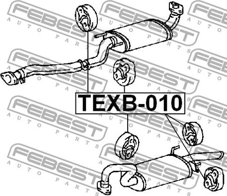 Febest TEXB-010 - Soporte, tubo de escape parts5.com