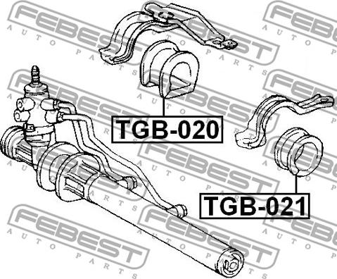 Febest TGB-021 - Suspensión, mecanismo de dirección parts5.com