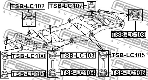 Febest TSB-LC105 - Apoyos, soportes, bastidor vehículo parts5.com