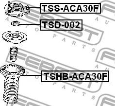 Febest TSD-002 - Támcsapágy, gólyaláb parts5.com