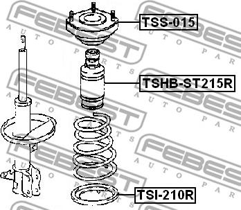 Febest TSHB-ST215R - Lastik dayanak, Süspansiyon parts5.com