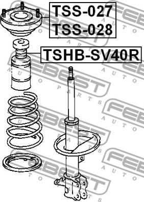 Febest TSHB-SV40R - Lastik dayanak, Süspansiyon parts5.com