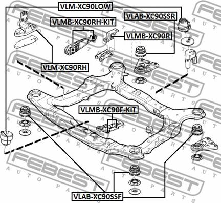 Febest VLAB-XC90SSF - Akselinripustus parts5.com