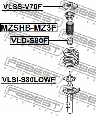 Febest VLD-S80F - Tampon cauciuc, suspensie parts5.com