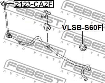 Febest VLSB-S60F - Čahura ležaja, stabilizator parts5.com