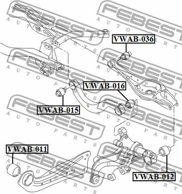 Febest VWAB-036 - Uležištenje, upravljač parts5.com