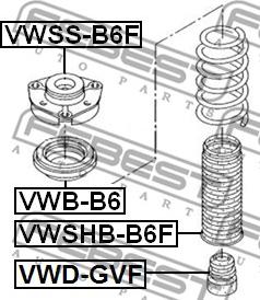 Febest VWD-GVF - Ударен тампон, окачване (ресьори) parts5.com