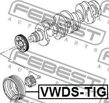 Febest VWDS-TIG - Koło pasowe, wał korbowy parts5.com