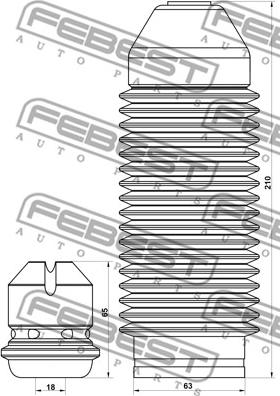 Febest VWSHB-GIVF-KIT - Kit de protection contre la poussière, amortisseur parts5.com