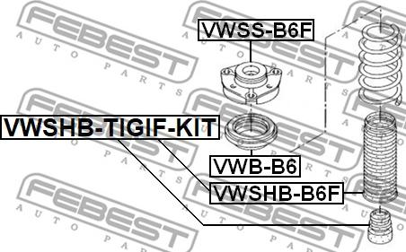 Febest VWSHB-TIGIF-KIT - Zestaw ochrony przeciwpyłowej, amortyzator parts5.com