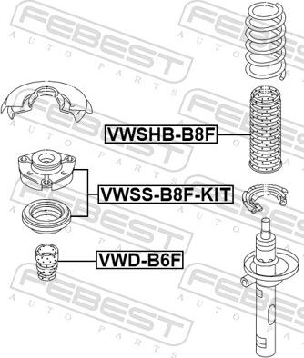 Febest VWSS-B8F-KIT - Rulment sarcina suport arc parts5.com