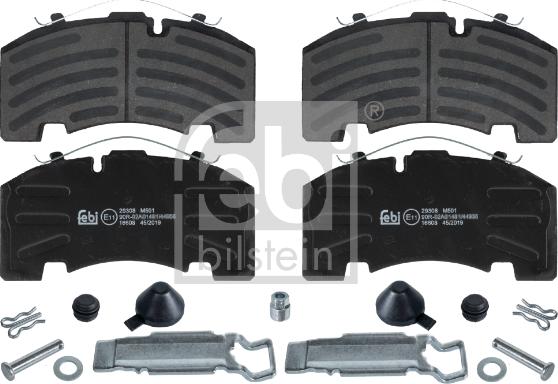 Febi Bilstein 16608 - Komplet kočnih obloga, disk kočnica parts5.com