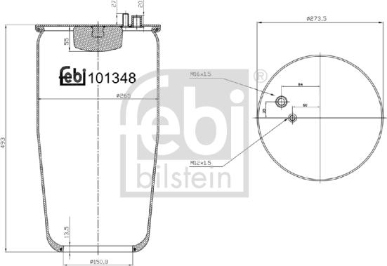 Febi Bilstein 101348 - Маншон, въздушно окачване parts5.com