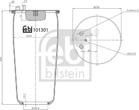 Febi Bilstein 101301 - Ressort pneumatique, suspension pneumatique parts5.com