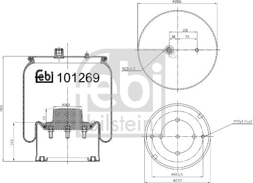 Febi Bilstein 101269 - Rugótömb, légrugózás parts5.com