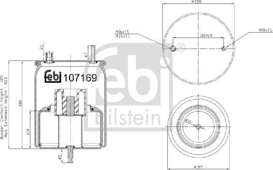 Febi Bilstein 107169 - Körük, havalı süspansiyon parts5.com