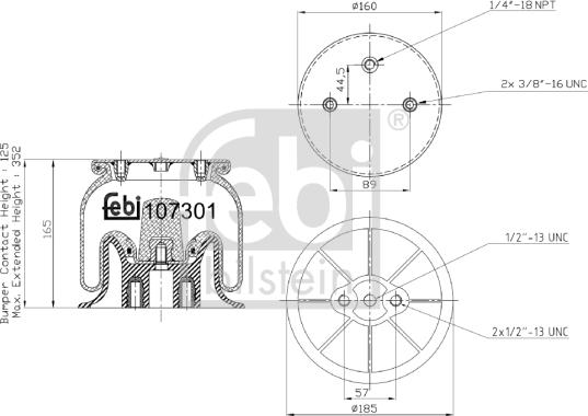 Febi Bilstein 107301 - Burduf, suspensie pneumatica parts5.com