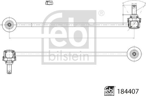 Febi Bilstein 184407 - Brat / bieleta suspensie, stabilizator parts5.com