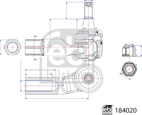 Febi Bilstein 184020 - Tie Rod End parts5.com