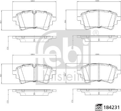 Febi Bilstein 184231 - Set placute frana,frana disc parts5.com