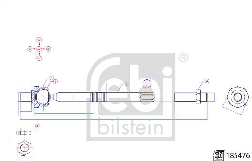 Febi Bilstein 185476 - Axiálny čap tiahla riadenia parts5.com