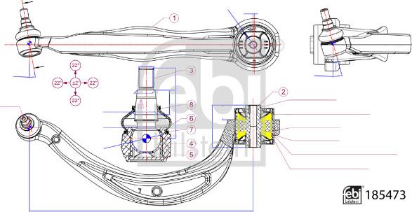 Febi Bilstein 185473 - Barra oscilante, suspensión de ruedas parts5.com